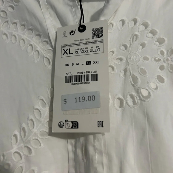 Zara white shirt dress NWT size XL - Picture 4 of 5